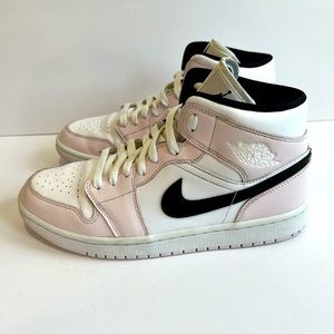 Jordan 1 Mid Barely Rose Pink White Nike - Size 10 W